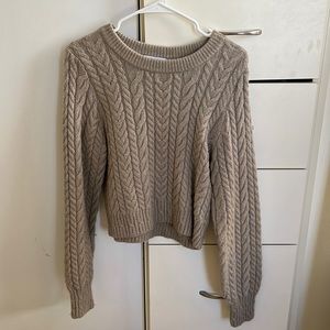 & Other Stories tan knit sweater, size small